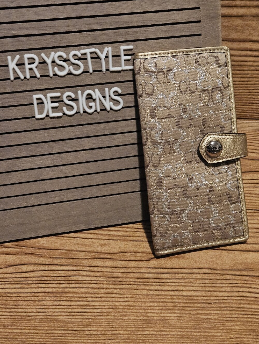 Coach gold wallet